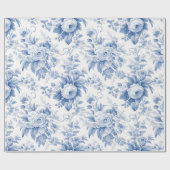 Frans Bloementoilet Blauw inpakpapier (Vlak)