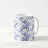 Frans Bloementoilet blauw Koffiemok (Voorkant rechts)