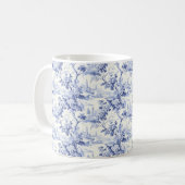 Frans Bloementoilet blauw Koffiemok (Voorkant links)