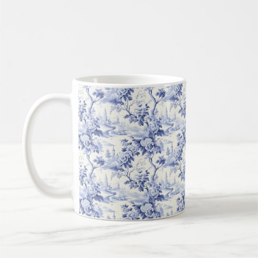 Frans Bloementoilet blauw Koffiemok (Links)