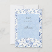 Frans Bloementoilet blauw RSVP Kaartje (Voorkant)