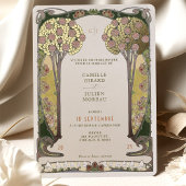 Frans Bloom Bomen van Liefde Victoriaans Bruiloft Folie Uitnodiging