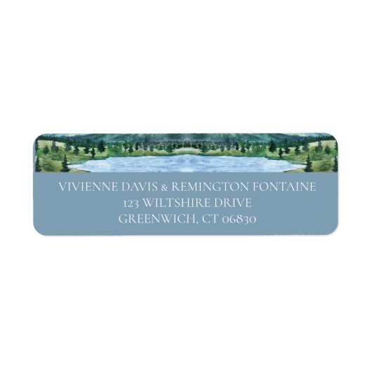 Frans Blue Serene Waterverf Lake Address Label (Voorkant)