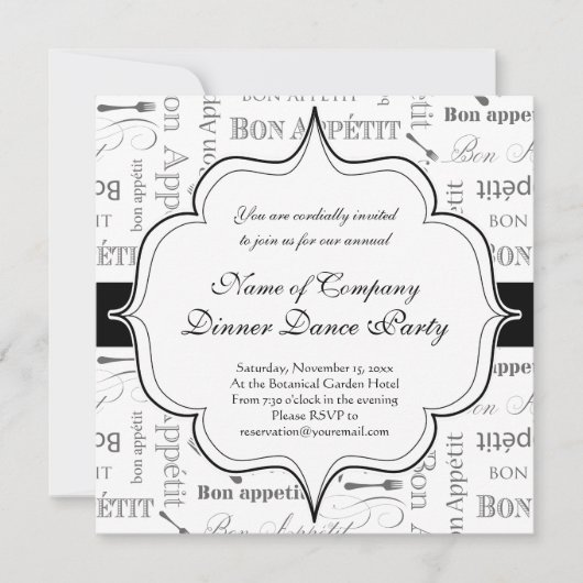 Frans Bon Appetit Black en White Kaart (Voorkant)