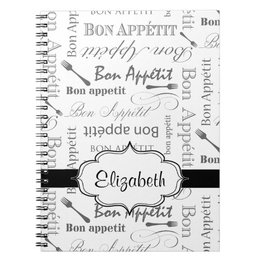  Frans Bon Appetit Black en White Notitieboek (Voorkant)