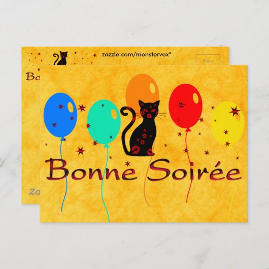 Frans:Bonne Soiree Briefkaart (Voorkant / Achterkant)