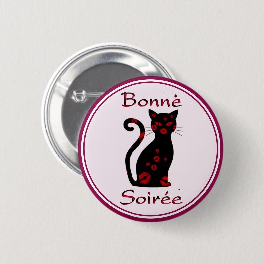 Frans:Bonne Soiree Button (Voorkant /achterkant)