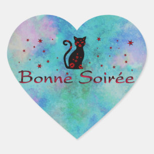 Frans:Bonne Soiree Hart Sticker