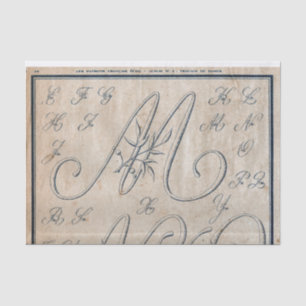 Frans borduurpatroon Decoupage of Giftwrap Tissuepapier