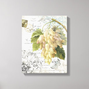 Frans Botanische Grafieken gerekt canvas Afdruk