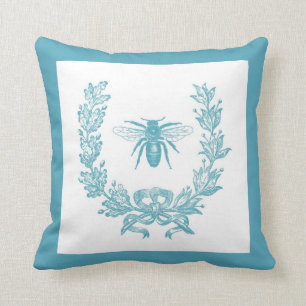  Frans Breedte met bijen 20 x 20-inch Pillow Blauw Kussen
