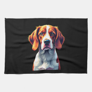 Frans Bretagne Spaniel Moeder Pap Dog Gezicht Pop  Theedoek