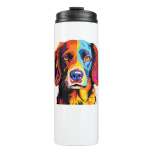 Frans Bretagne Spaniel Moeder Pap Dog Gezicht Pop  Thermosbeker