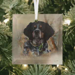 Frans Bretagne, Vogeljacht Kunst Glas Ornament