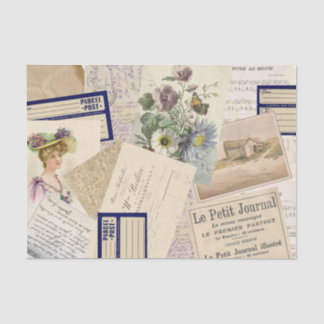  Frans Briefkaart Beach Floral Collage Tissuepapier