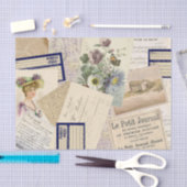  Frans Briefkaart Beach Floral Collage Tissuepapier (Craft)