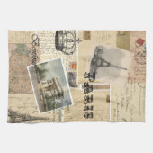 Frans Briefkaart Collage Kitchen Towel Theedoek (Horizontaal)