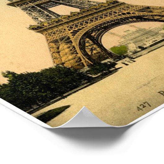 Frans Briefkaart Eiffel Tower Paris Frankrijk Poster (Hoek)
