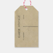 Frans Briefkaart met kerstbomen - Labels Cadeaulabel (Achterkant)