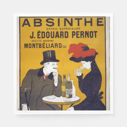 Frans Briefkaart Papier Napkin Servet (Voorkant)
