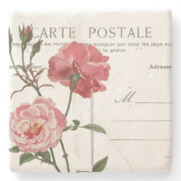 Frans Briefkaart Roze Rose