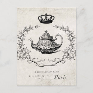 Frans briefkaart theepot