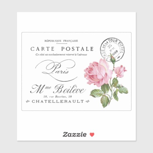  FRANS BRIEFKAART TRANSPARANT STICKER (Vel)