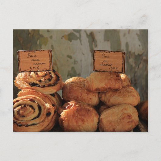 Frans brood bij een marktkraam briefkaart (Voorkant)