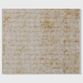 Frans-bruine-Tan-tekst oud perkamentpapier Cadeaupapier (Vlak)