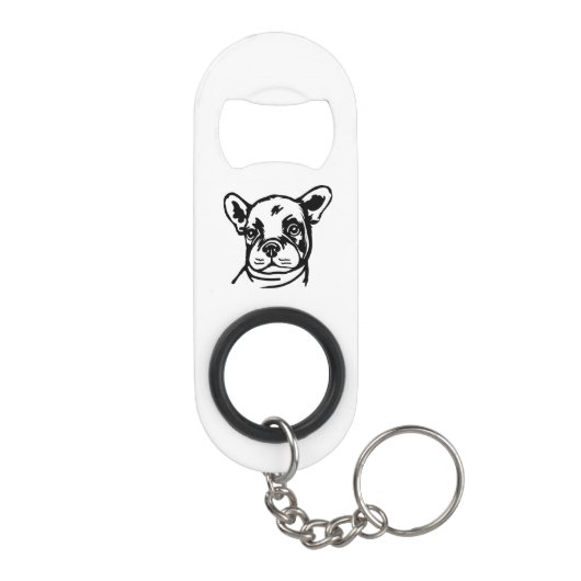 Frans Bull Dog Puppy Face Mini Flessenopener (Achterkant)