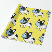 FRANS BULL DOG WEARING MASKWappapier Cadeaupapier (Uitgerold)