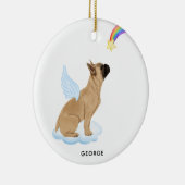Frans Bulldog Angel Personalized Pet Dog Memorial Keramisch Ornament (Rechts)