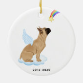 Frans Bulldog Angel Personalized Pet Dog Memorial Keramisch Ornament (Achterkant)