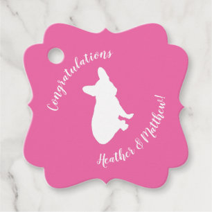 Frans Bulldog Baby shower Frenchie Pink Bedankjes Labels