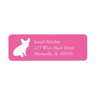 Frans Bulldog Baby shower Frenchie Pink Etiket