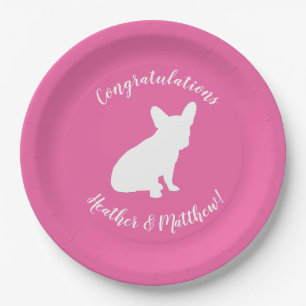 Frans Bulldog Baby shower Frenchie Pink Papieren Bordje