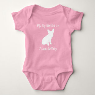 Frans Bulldog Baby shower Frenchie Pink Romper