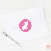 Frans Bulldog Baby shower Frenchie Pink Ronde Sticker (Envelop)