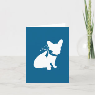 Frans Bulldog Baby shower Frenchy Frenchie Blue Bedankkaart