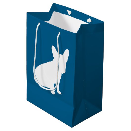 Frans Bulldog Baby shower Frenchy Frenchie Blue Medium Cadeauzakje (Voorkant Gekanteld)