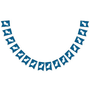 Frans Bulldog Baby shower Frenchy Frenchie Blue Vlaggetjes