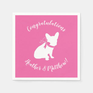 Frans Bulldog Baby shower Frenchy Frenchie Pink Servet