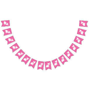Frans Bulldog Baby shower Frenchy Frenchie Pink Vlaggetjes