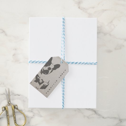 Frans Bulldog Birthday Gift Label Cadeaulabel (Met Touw)