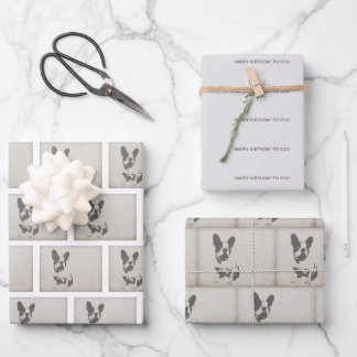  Frans Bulldog Birthday Wrapping Paper