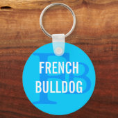 Frans Bulldog Breed Monogram Design Sleutelhanger (Voorkant)