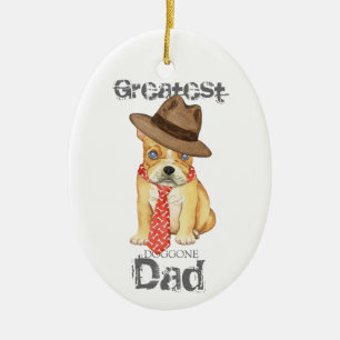 Frans Bulldog Dad Ceramic Ornament