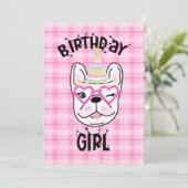 Frans Bulldog Frenchie Birthday Party Theme Kaart (Staand voorkant)