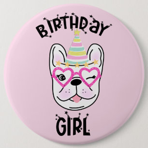 Frans Bulldog Frenchie Birthday Party Theme Ronde Button 6,0 Cm