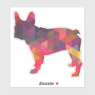 Frans Bulldog Geometric Pattern Silhouette Sticker
